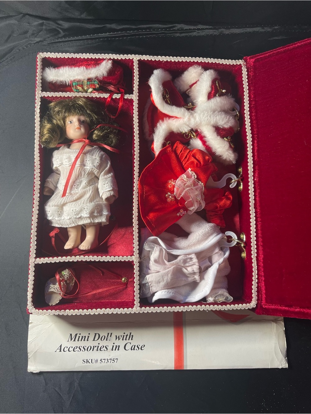 Mini Doll Accessory Set with Red Outfit and Case - Kids Accessories